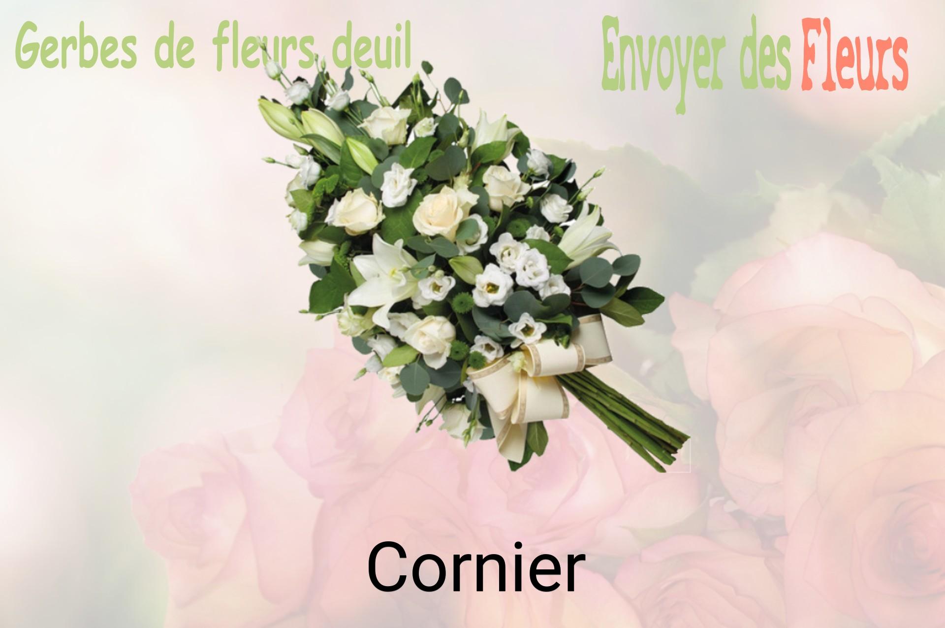 Gerbe de fleurs de deuil livrée à Cornier